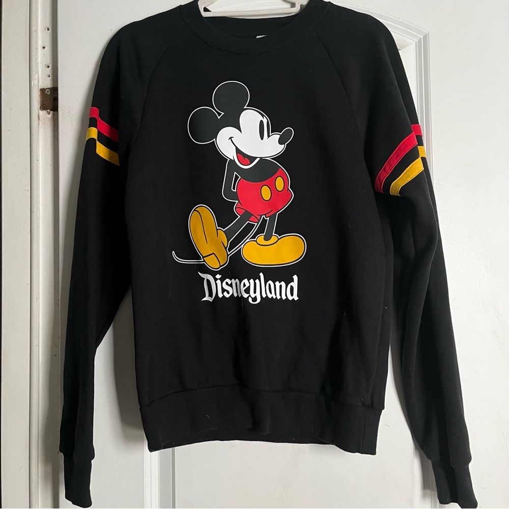 Vintage-style black Disneyland Mickey Mouse sweatshirt